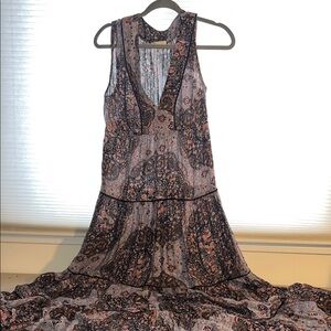 Love stitch Boho Paisly V Neck Maxi Dress S